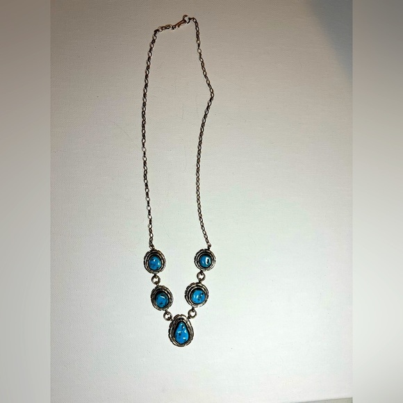 Vintage Native American Turquoise Necklace, Signed. - Picture 2 of 7